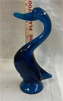 10" Blue Glass Duck