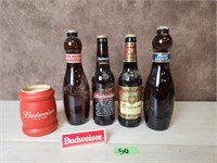 Vtg Budweiser Tap Handle/Collectors Bottles/Coozie