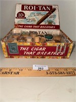 Vintage Cigar Box full of Antique Thread Spools