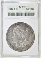 1884-S MORGAN DOLLAR ANACS AU-50