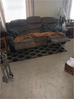 RECLINING SOFA AND PILLOWS