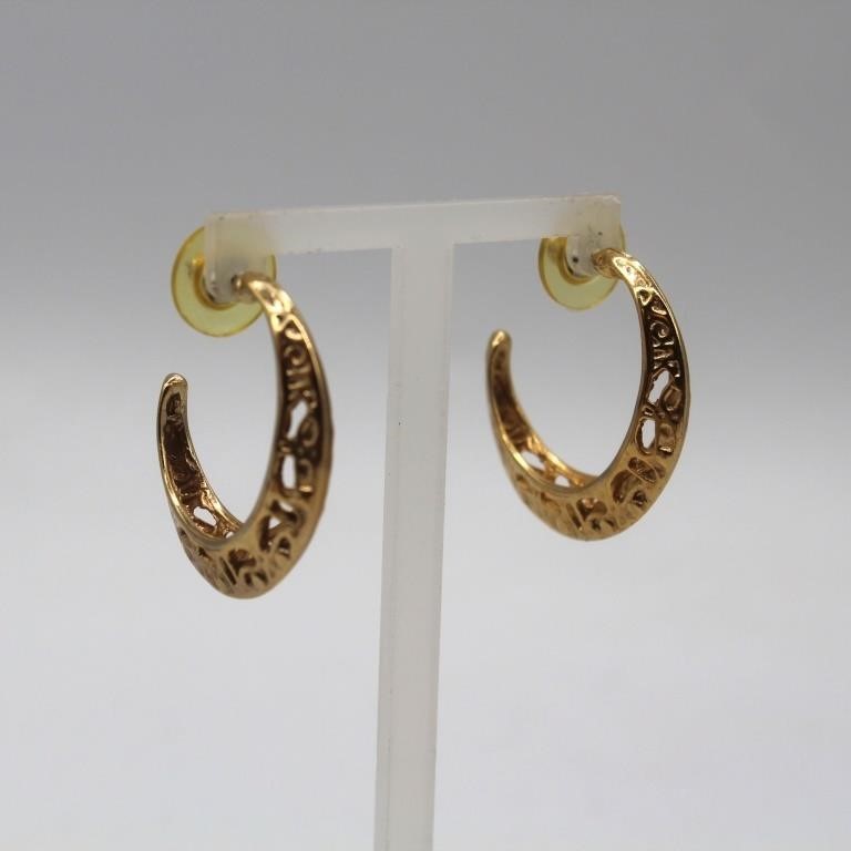 Gold Hoop Pierced Earrings