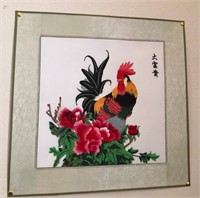 D - ASIAN ART FRAMED 17"SQ (L68)