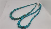 2 turquoise and sterling clasp necklaces