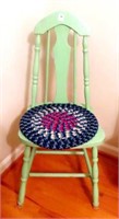 VINTAGE PAINTED WOODEN SIDE CHAIR