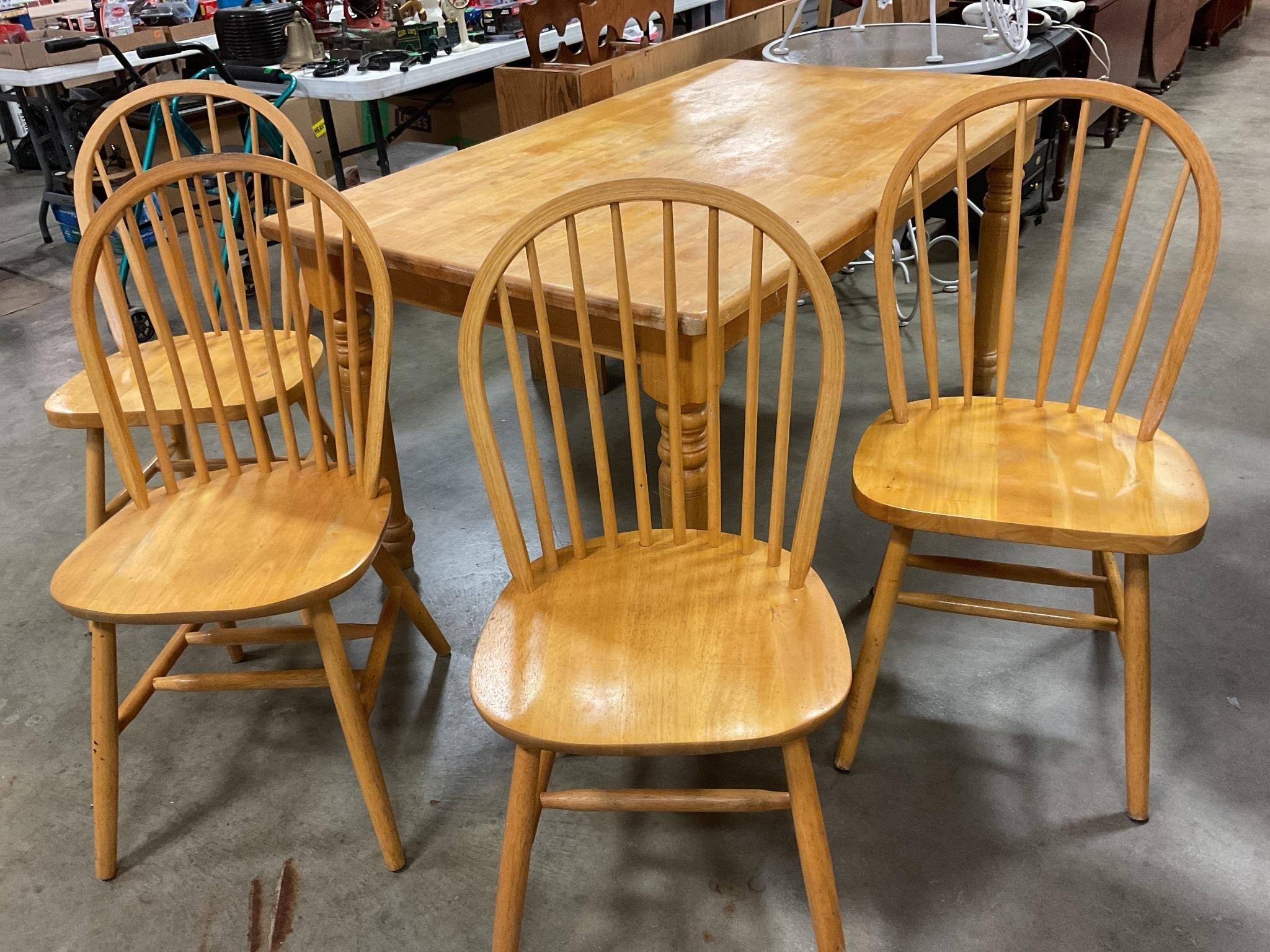 Table and four chairs