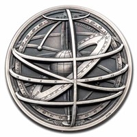 2024 Cook Isl. 2 Oz Silver Armillary Sphere Uhr