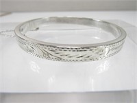 925 Sterling Silver Hinged Bangle Bracelet
