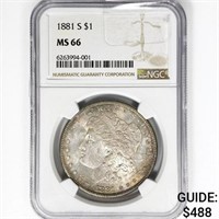 1881-S Morgan Silver Dollar NGC MS66