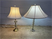 (2) Various Glass Table Lamps