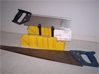 Miter box and 2 saws