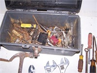 tool box with tools Hammer Crescent wrenches&other