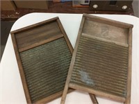 Two antique washboard