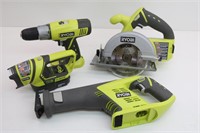 Like NEW-Set of 4-RYOBI 18V Cordless Hand Tools