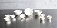 ASSORTED WHITE PORCELAIN BOWLS - SEE BELOW