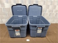 2 Rubbermaid bins with lids