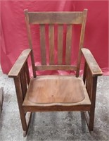 Mission Style Oak Arm Rocking Chair