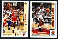 2 cartes de MICHAEL JORDAN 1991-1992 excellente