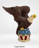 American Eagle Polychrome Wooden Carved Sculpture