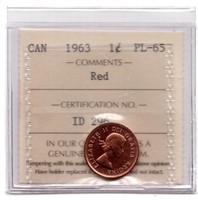 1963 Canada 1 Cent Graded Prooflike Coin