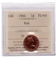 1964 Canada 1 Cent Graded Prooflike Coin