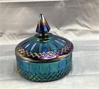 6" Indiana Carnival Glass Lidded Dish