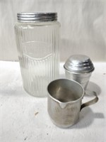 Glass coffee container measuring cups