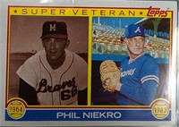 Lot of 3 early 80s MLB Topps Cards Niekro, Griffey