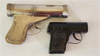 Rare Pair of Antique Metal Pistol Flashlights