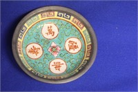 A Chinese Porcelain and Pewter Small Plate