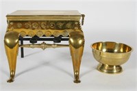Brass Footman and Compote Bowl
