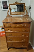 Vintage Tall Dresser W/ Mirror