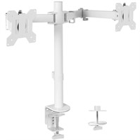 White  - VIVO Dual Monitor Desk Mount, Heavy Duty