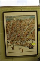 Vintage Iowa Hawkeye Basketball Framed Poster