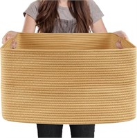 Large Jute Rectangle Rope Basket, 23.6 x 15.7 x 14