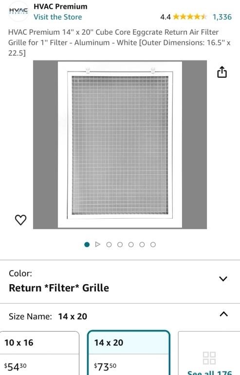 Air Filter Grill (Open Box, New)