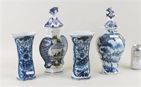 Group Delft Pottery - Vases, Urns