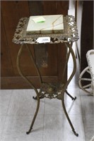 Plant Stand - Metal with Marble Top