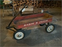 Vintage metal, radio flyer, red wagon
