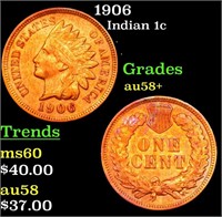 1906 Indian Cent 1c Grades Choice AU/BU Slider+