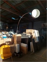 Steel Framed Overhead Lamp with Marble Base