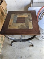 Side Table With Stone Inlay