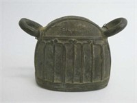 19thC Burmese bronze bell with inscription