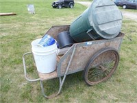 Yard cart w/ contents (tires Flat)