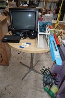 Table, TV, Old Metal Train Bridges