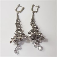 $700 Silver CZ Earrings