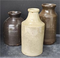 (F) Lot Of Stoneware Vessels  Includes 10" Tan
