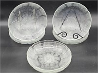 (8) Crackle Glass 8in Individual Salad Bowls