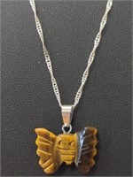 925 stamped 24-in necklace with butterfly pendant