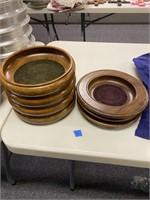 2 Stacks of Wood Offering Plates